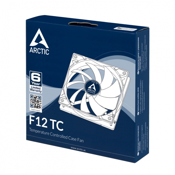 Imagine Ventilator pentru carcasa 120mm senzor temperatura, Arctic F12 TC